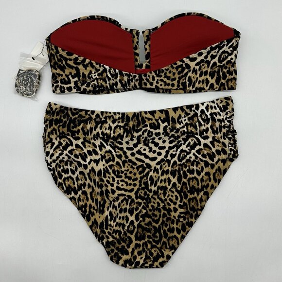 DKNY Jaguar Size XXL 2-Piece Leopard Print Bikini Set w/Removable Straps NWT - Picture 7 of 11